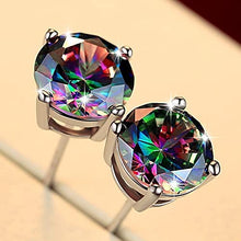 Load image into Gallery viewer, Mystic Topaz Silver Plated Stud Earrings