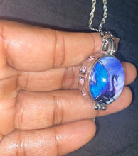 Load image into Gallery viewer, Aromatherapy Diffuser Oil Dragon Locket Pendant Necklace on 24 inch Stainless Steel Link Silver Chain
