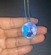 Load image into Gallery viewer, Aromatherapy Diffuser Oil Dragon Locket Pendant Necklace on 24 inch Stainless Steel Link Silver Chain
