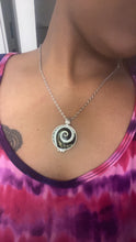 Load image into Gallery viewer, Aromatherapy Diffuser Oil Spiral Piano Locket Pendant Necklace on 24 inch Stainless Steel Link Silver Chain
