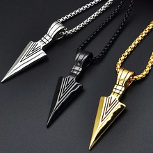 Load image into Gallery viewer, Stainless Steel Arrowhead Pendant Chain Necklace Spearpoint Necklace
