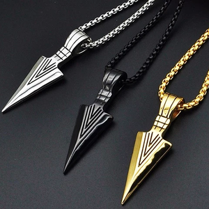 Stainless Steel Arrowhead Pendant Chain Necklace Spearpoint Necklace