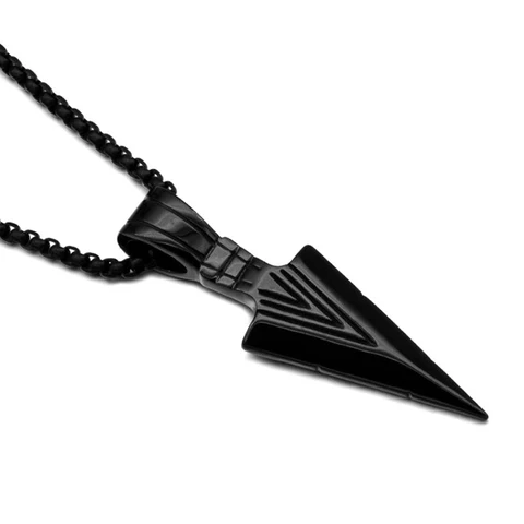 Stainless Steel Arrowhead Pendant Chain Necklace Spearpoint Necklace
