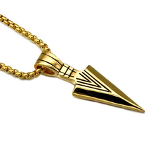 Load image into Gallery viewer, Stainless Steel Arrowhead Pendant Chain Necklace Spearpoint Necklace
