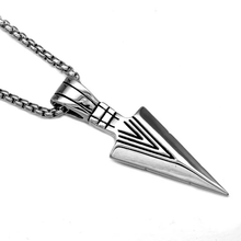 Load image into Gallery viewer, Stainless Steel Arrowhead Pendant Chain Necklace Spearpoint Necklace
