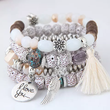Load image into Gallery viewer, Boho Crystal Beaded Multilayer Charm Bracelet for Women
