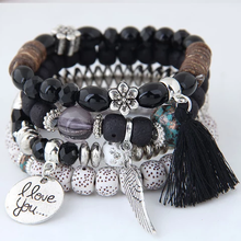 Load image into Gallery viewer, Boho Crystal Beaded Multilayer Charm Bracelet for Women
