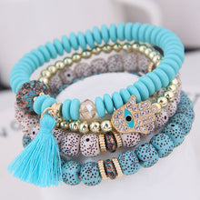 Load image into Gallery viewer, Boho Crystal Beaded Multilayer Charm Bracelet for Women
