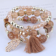 Load image into Gallery viewer,  Boho Crystal Beaded Multilayer Charm Bracelet for Women
