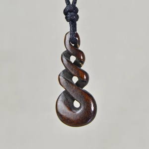 Maori Handmade New Zealand Tribal Carved Infinity Necklace