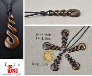 Maori Handmade New Zealand Tribal Carved Infinity Necklace