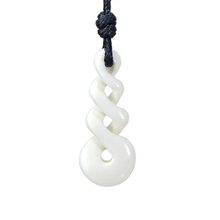 Load image into Gallery viewer, Maori Handmade New Zealand Tribal Carved Infinity Necklace (white)
