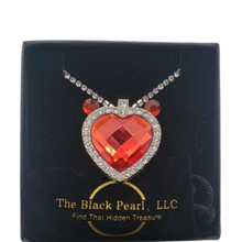 Load image into Gallery viewer, Red Heart of the Ocean Necklace on Rhinestone Chain
