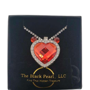 Red Heart of the Ocean Necklace on Rhinestone Chain