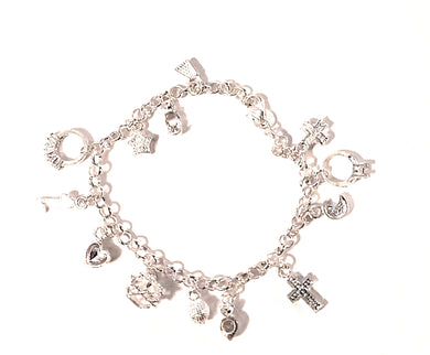 Delicate Silver Plated Charm Bracelet