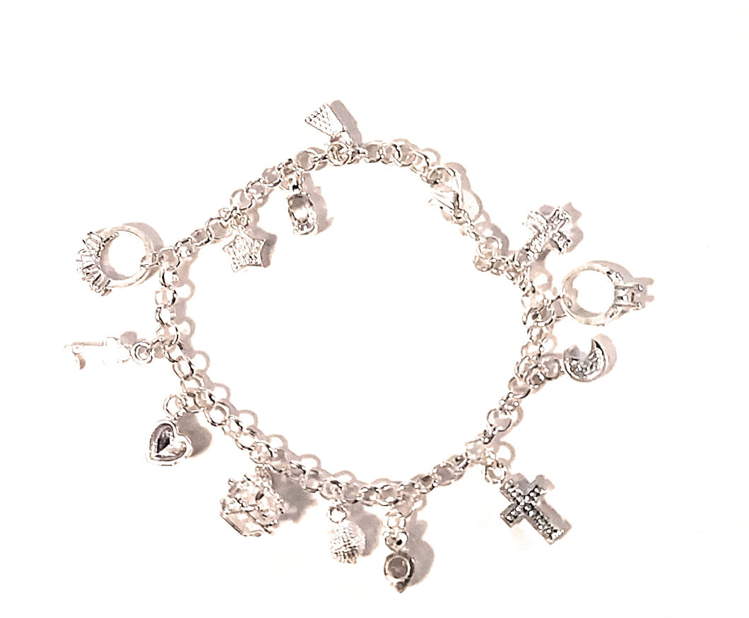 Delicate Silver Plated Charm Bracelet