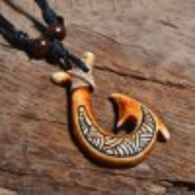 Load image into Gallery viewer, Handmade Maori fish hook (Hei-Matau) necklace with adjustable cord, a New Zealand cultural symbol.
