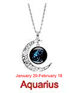 Gemini Crescent Moon Astrology Zodiac Sign Necklace