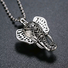 Load image into Gallery viewer, Aromatherapy Essential Oil Elephant Lava Ball Necklace for Good Luck
