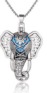 Aromatherapy Essential Oil Elephant Lava Ball Necklace for Good Luck