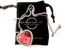 Load image into Gallery viewer, Red Crystal Heart of the Ocean Necklace on Rhinestone Chain

