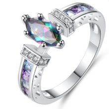 Load image into Gallery viewer, Mystic Topaz Marquis Style Sterling Silver Plated Ring
