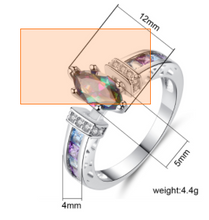 Load image into Gallery viewer, Mystic Topaz Marquis Style Sterling Silver Plated Ring
