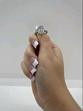 Load image into Gallery viewer, 6 Carat Oval-Cut Zircon Ring Channel Stoned on Band
