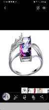 Load image into Gallery viewer, Mystic Topaz Rectangular 925 Silver Plated Ring
