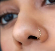 Load image into Gallery viewer, Nose Ring with Twisted Rope in Gold, Silver, Black, and Rose Gold
