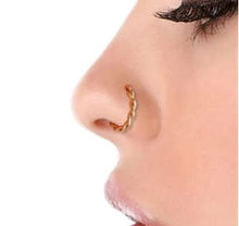 Load image into Gallery viewer, Nose Ring with Twisted Rope in Gold, Silver, Black, and Rose Gold
