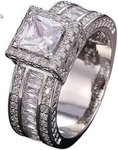 Load image into Gallery viewer, Luxurious Cubic Zirconia Faux Diamond Silver Plated Engagement Ring

