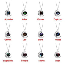 Load image into Gallery viewer, Gemini Crescent Moon Astrology Zodiac Sign Necklace
