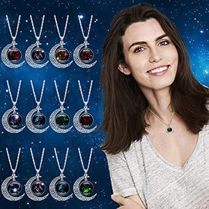 Gemini Crescent Moon Astrology Zodiac Sign Necklace