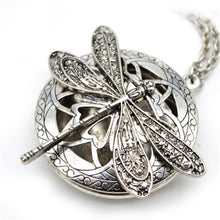 Load image into Gallery viewer, The Black Pearl, LLC The Black Pearl, LLC Dragonfly Aromatherapy Locket Necklace for Her or Him
