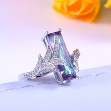 Load image into Gallery viewer, Mystic Topaz Rectangular 925 Silver Plated Ring
